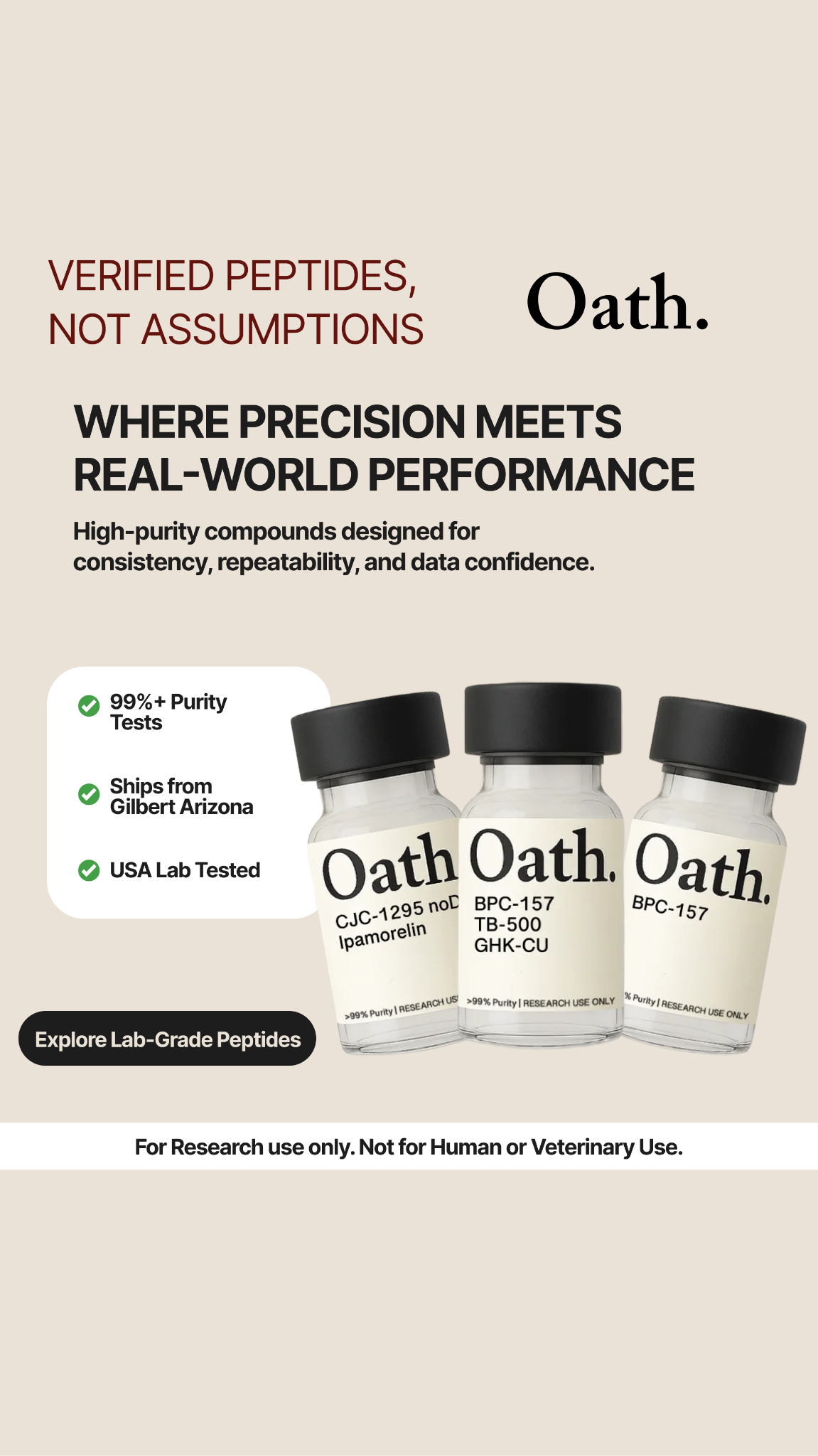 Oath Peptides Facebook ad