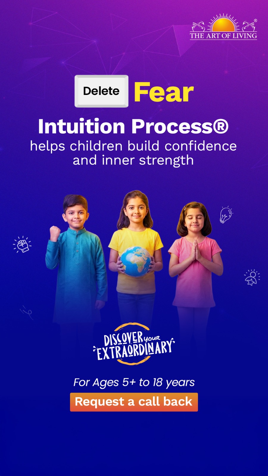 Intuition Process, Art of Living, Request Call Back, Summer Vacations Facebook ad
