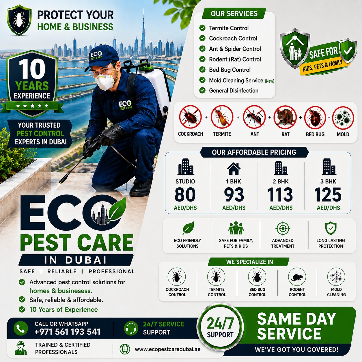 Eco Pest Care Dubai Facebook ad: Protect your home & business with Dubai’s trusted…