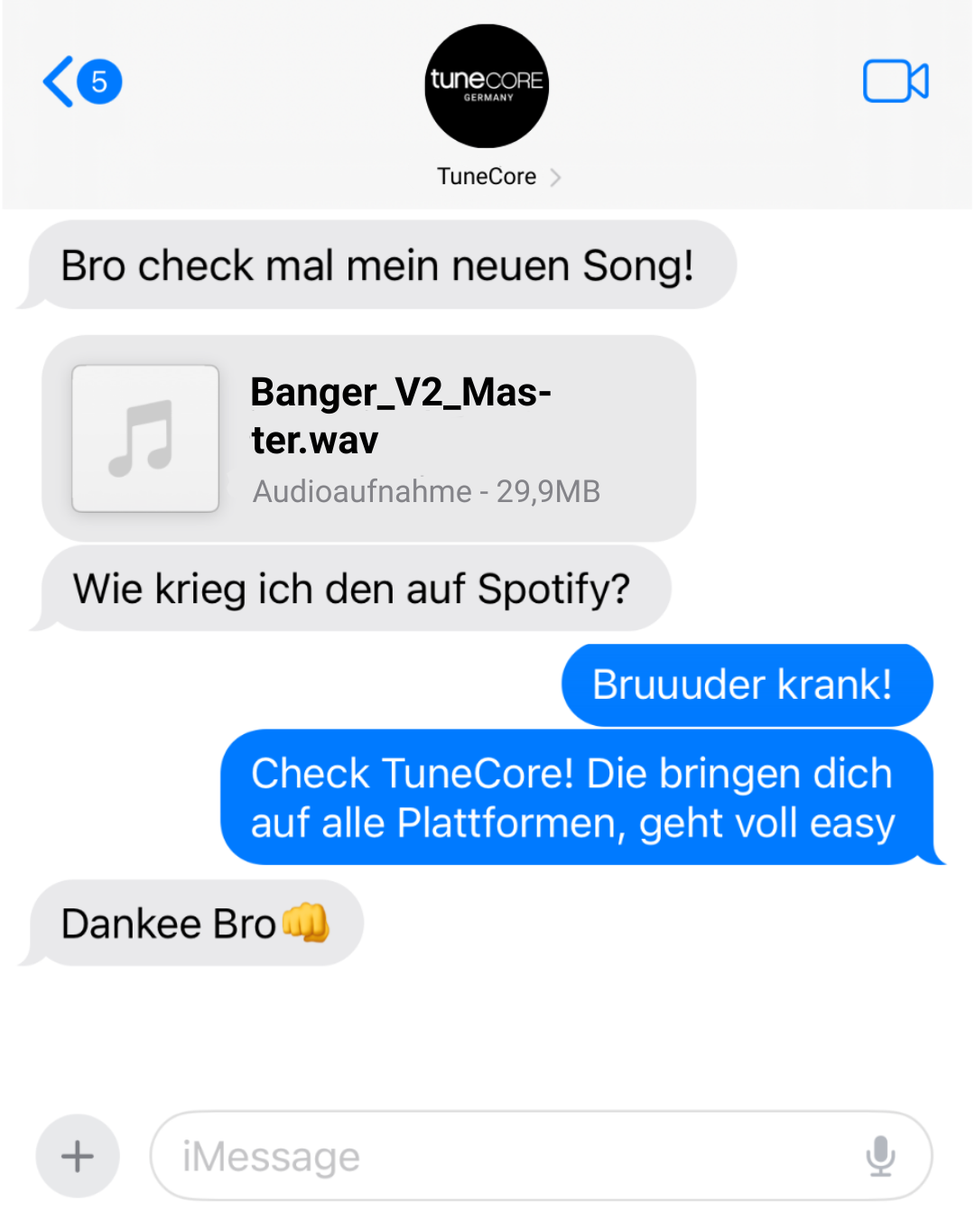 TuneCore Germany Facebook ad from Nov 6, 2025