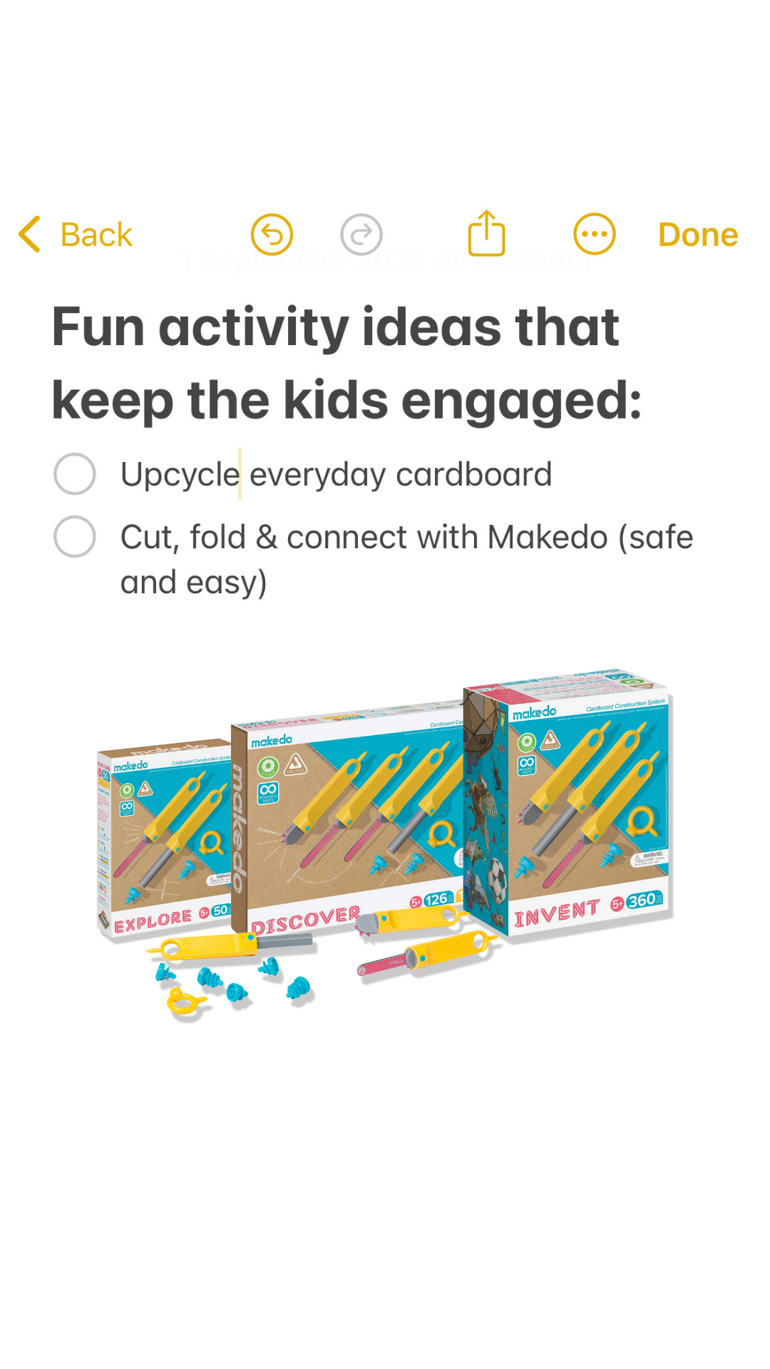 Makedo Facebook ad: Tools. For Kids. For Cardboard