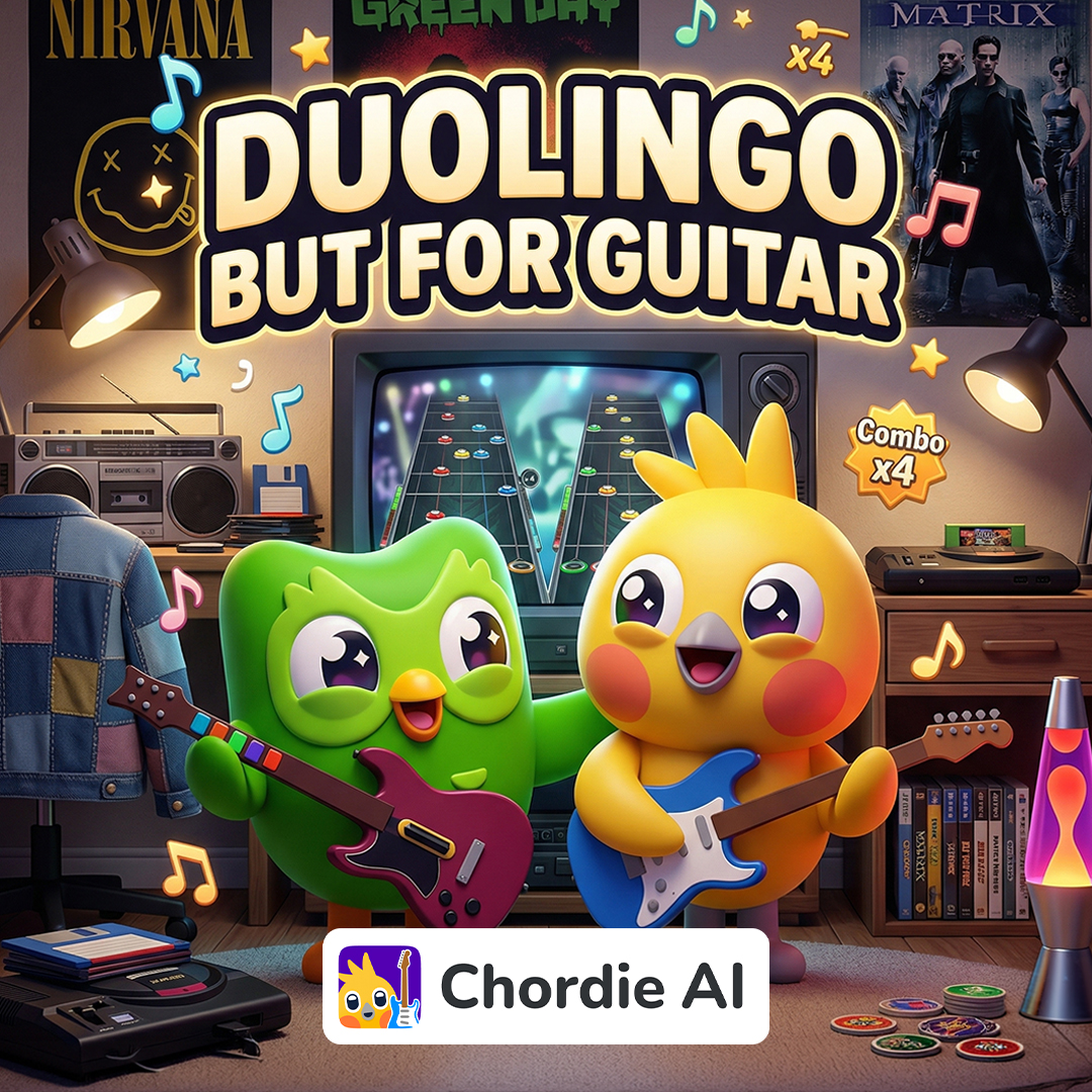 Chordie - Learn Guitar Facebook ad: Play the Actual Song.