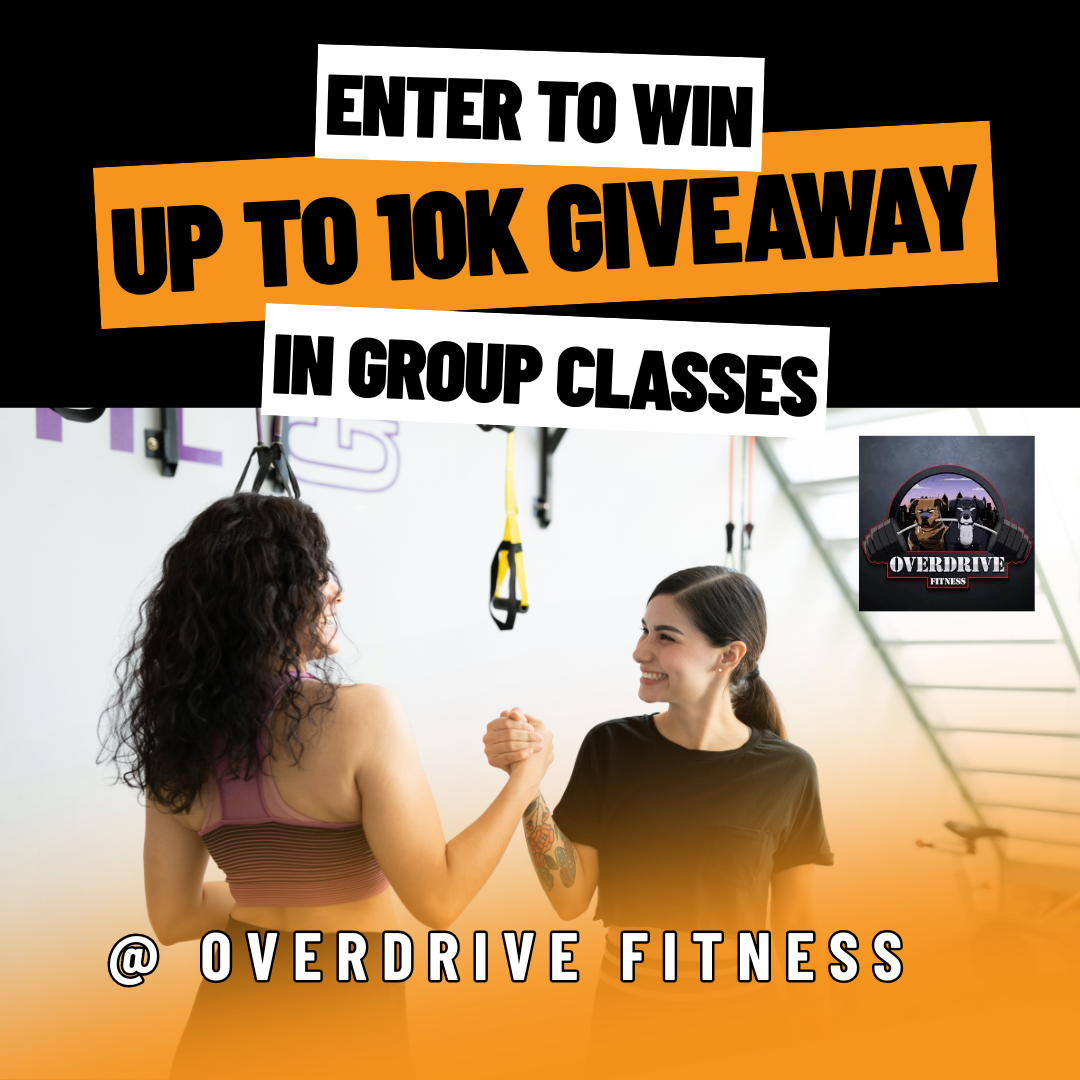 Overdrive Fitness Facebook ad: Enter for a Chance to Win FREE Training!