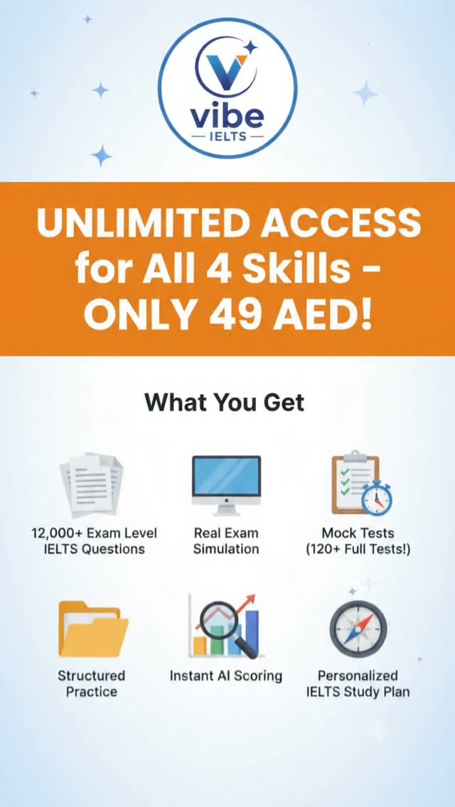 Vibe Training Facebook ad: Ace Your IELTS with Vibe IELTS!