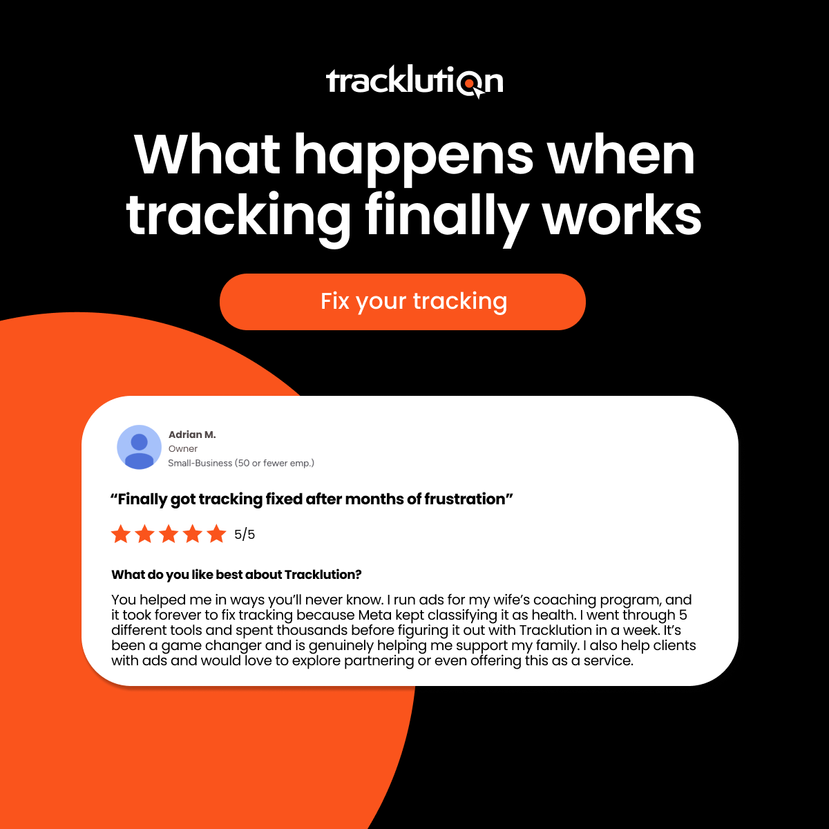 Tracklution Facebook ad