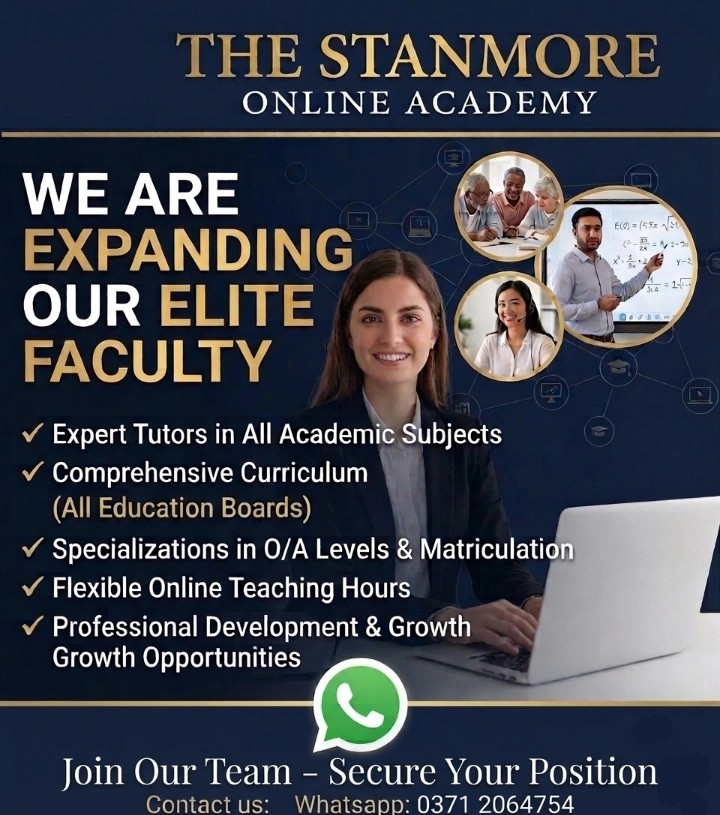 The Stanmore Academy Facebook ad: JOIN OUR FACULTY: Online Teaching Opportunities