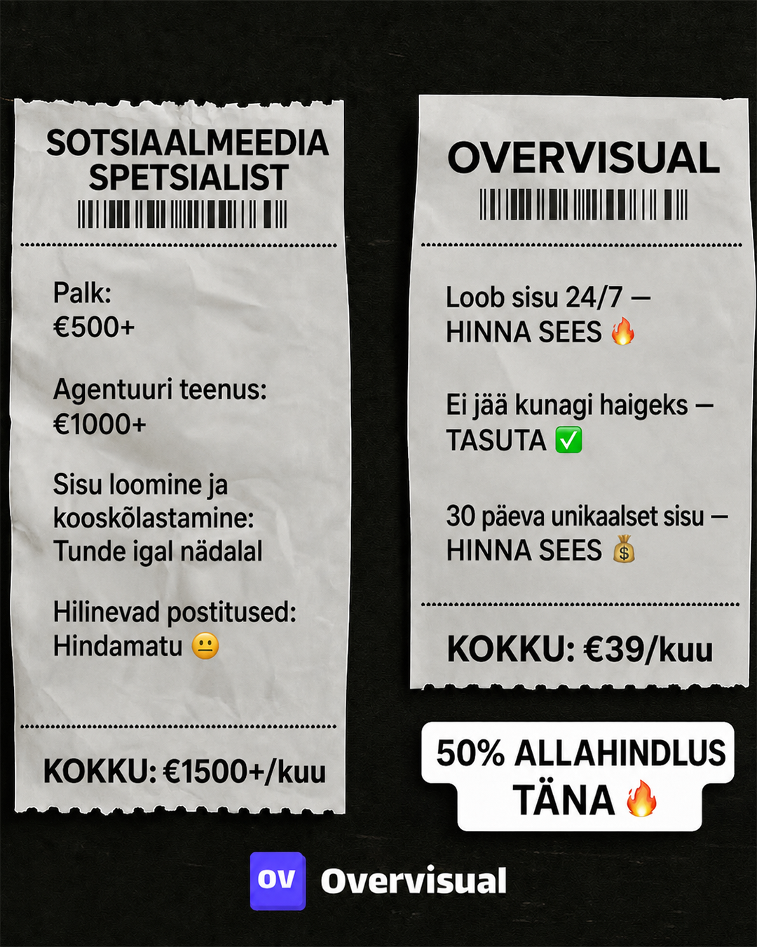 Overvisual Facebook ad