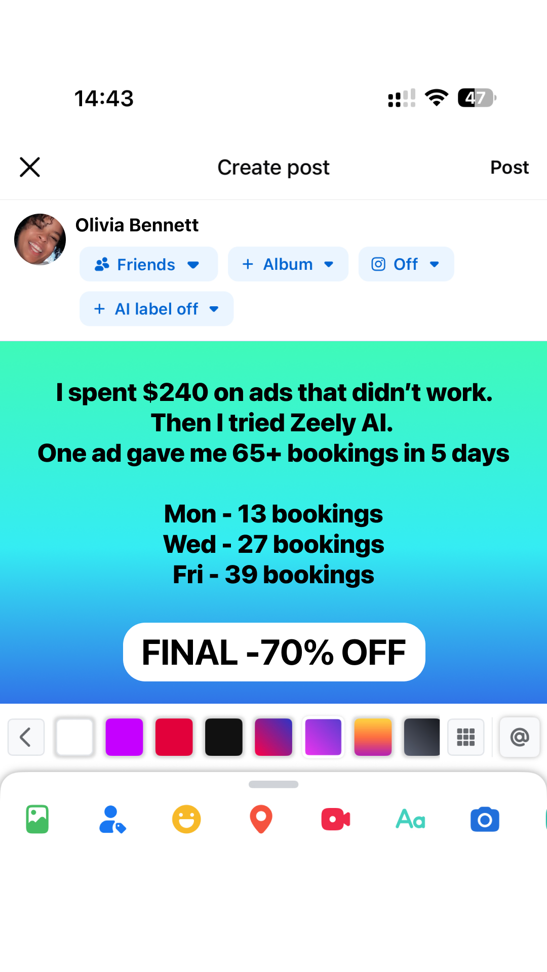 Zeely Facebook ad