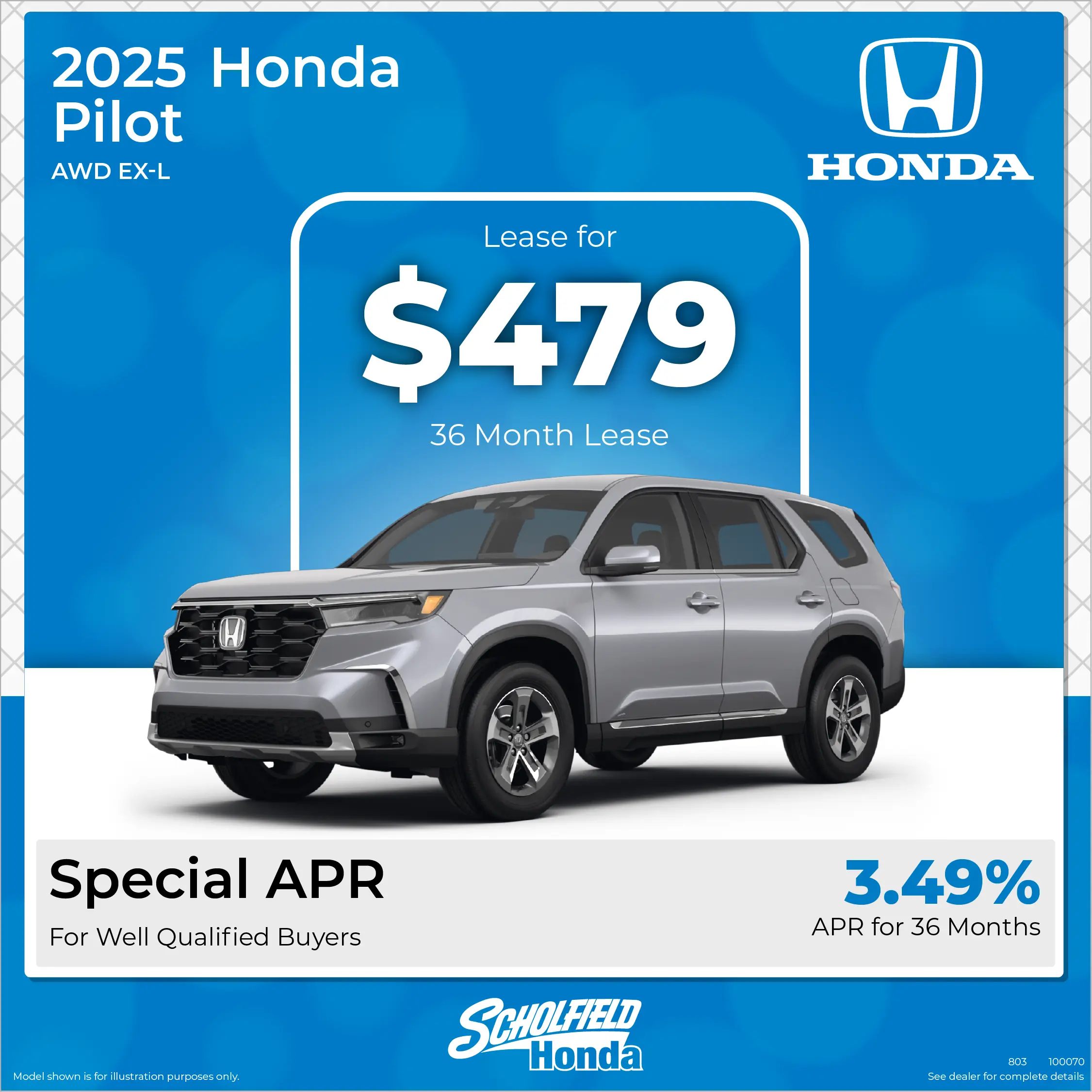 Scholfield Honda Facebook ad from Apr 9, 2026