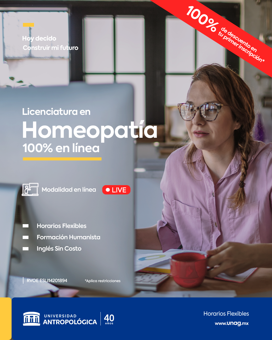 UNAG Universidad Antropológica de Guadalajara Facebook ad: ¡Escríbenos hoy mismo!