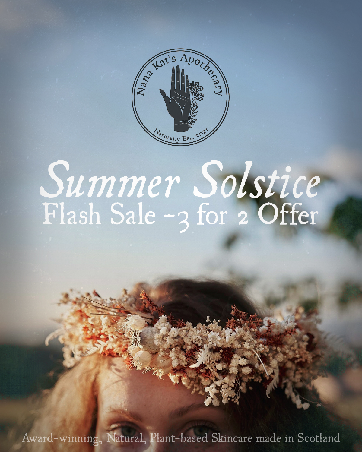Nana Kats Apothecary Facebook ad: Midsummer Solstice Flash Sale