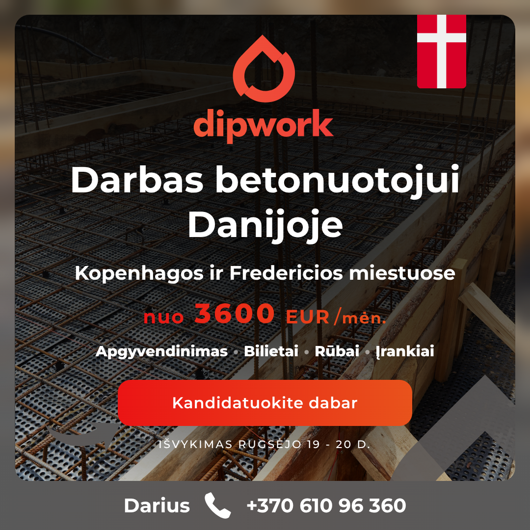 Dipwork Lietuva Facebook ad: Atlyginimas nuo 3600 EUR/mėn.