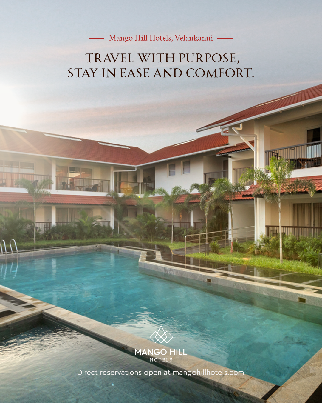 Mango Hill Resorts & Hotels Facebook ad: Book Direct, Save 30%