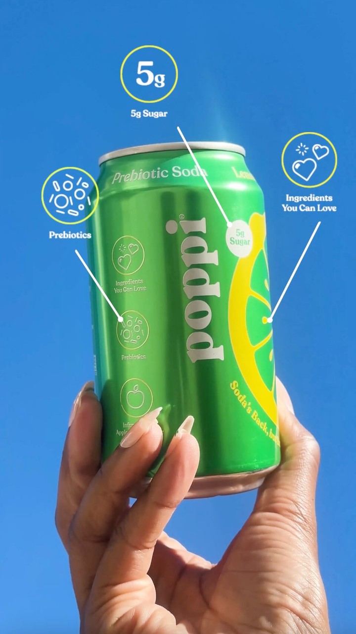 Poppi Facebook ad: 5g of sugar, ingredients you can love, &…