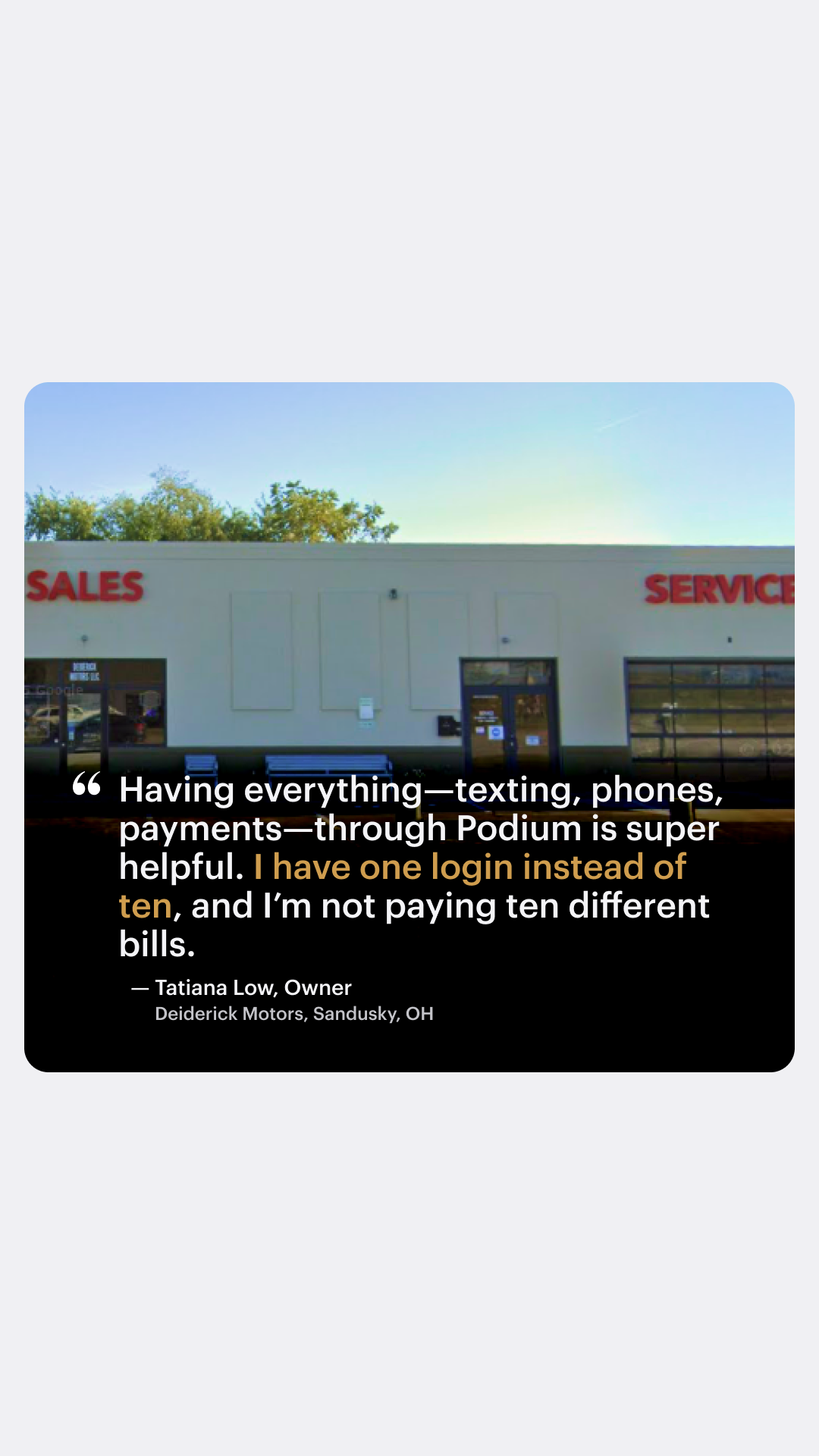 Podium Facebook ad