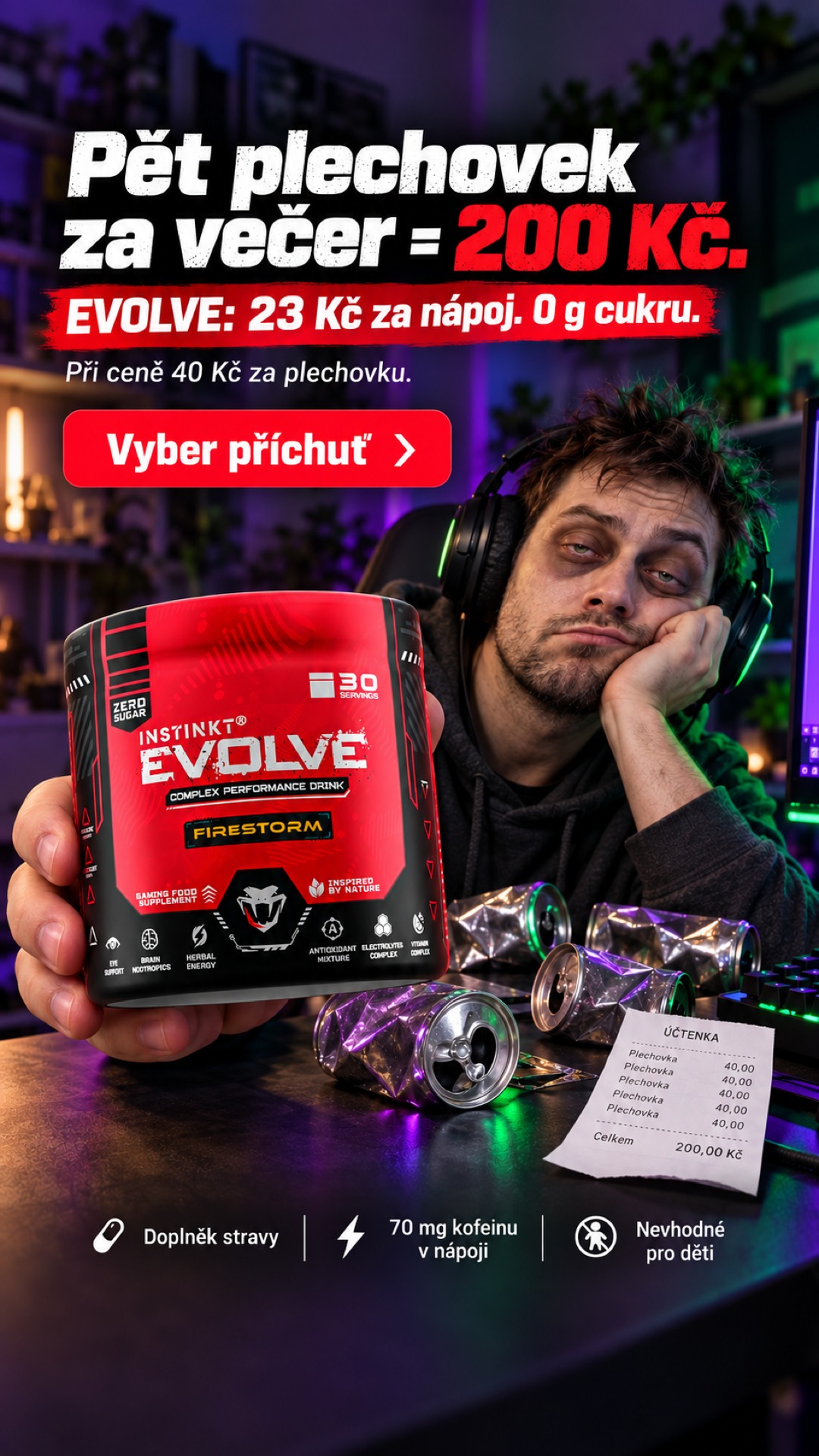 INSTINKT Facebook ad: Energeťáky k vodě