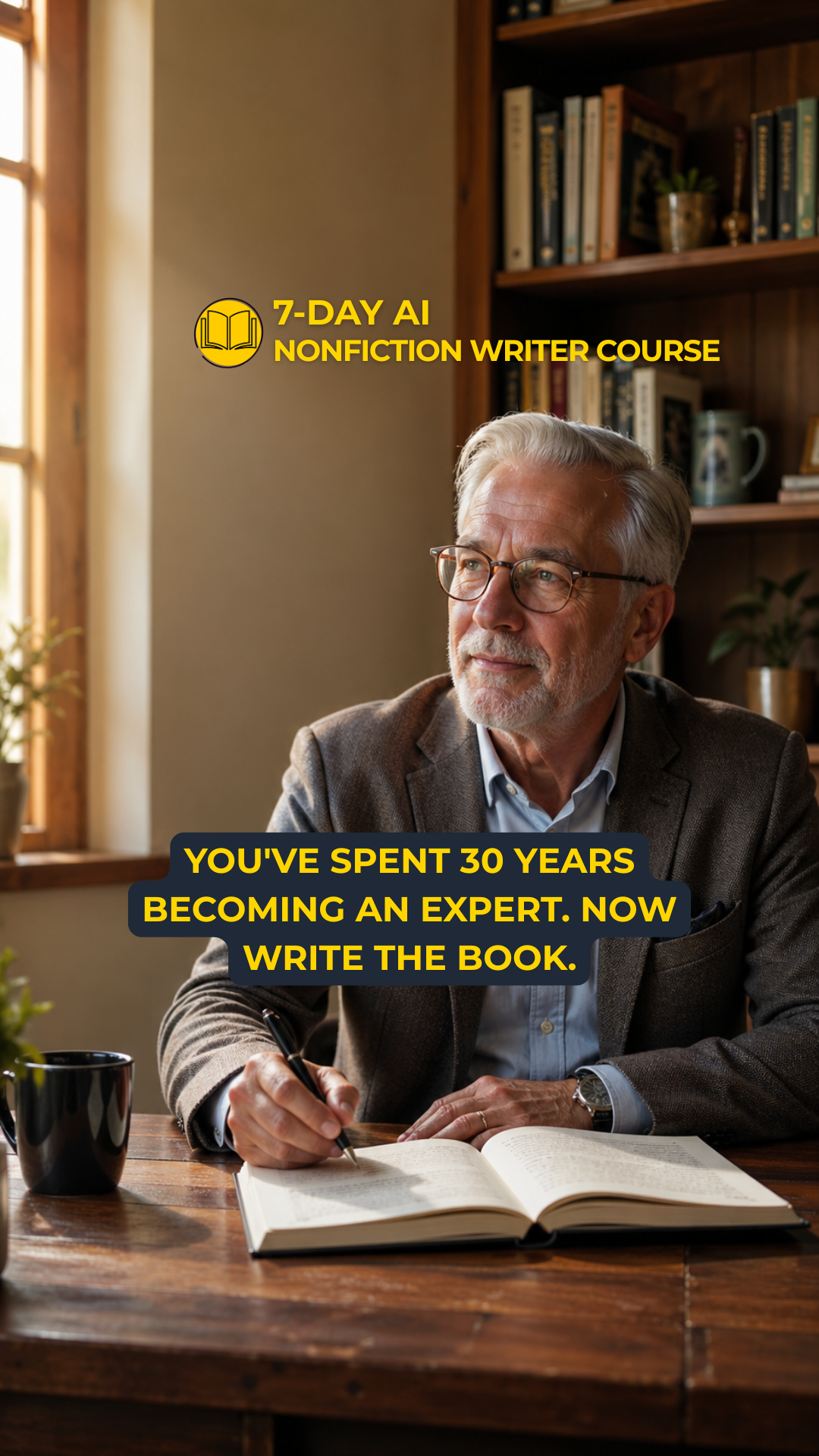 7 Day AI Writer Facebook ad: You've spent 30 years becoming an expert. Now write the…