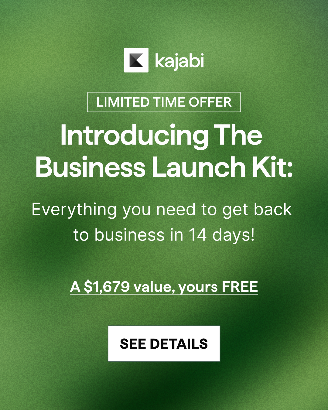 Kajabi Facebook ad: From Outline to First Sale in 14 Days: Enrollment Closes…