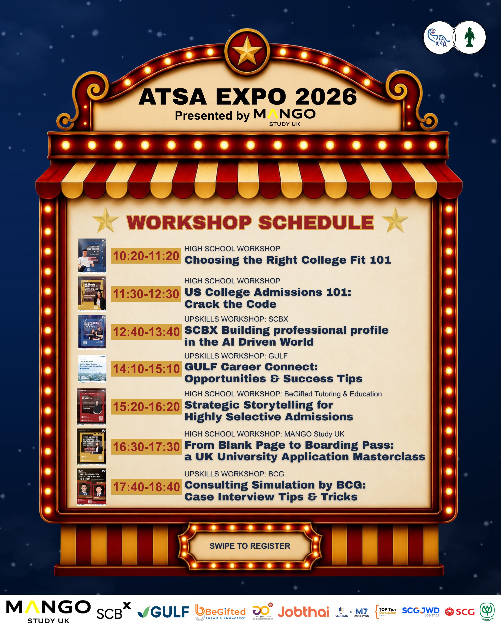 Association of Thai Students in the United States of America Facebook ad: ATSA EXPO 2026 Workshop Schedule is Here!
