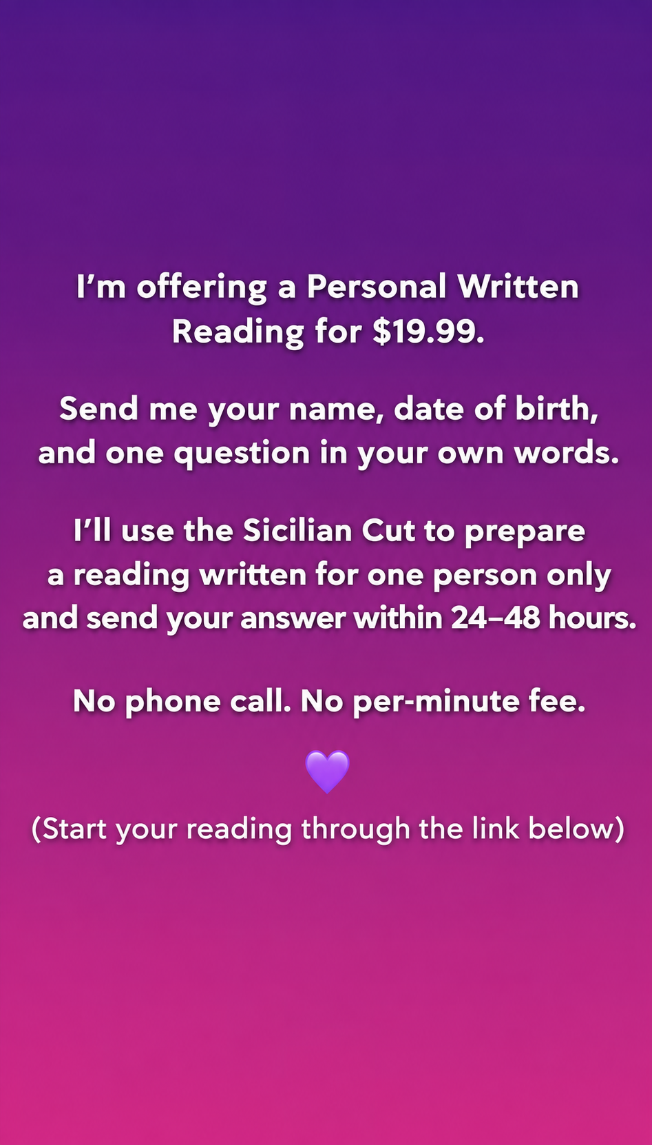 Sarah Mitchell Facebook ad: Ask A Psychic ANY 3 Questions!