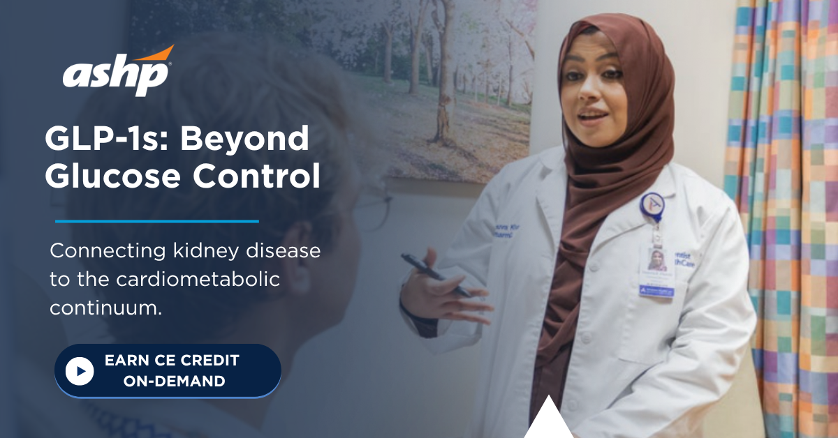 American Society of Health-System Pharmacists Facebook ad: GLP-1 Therapy Updates