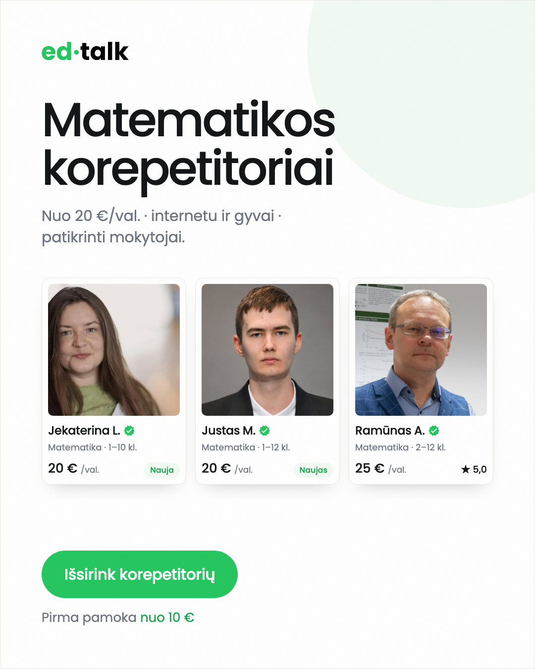 Edtalk korepetitoriai Facebook ad