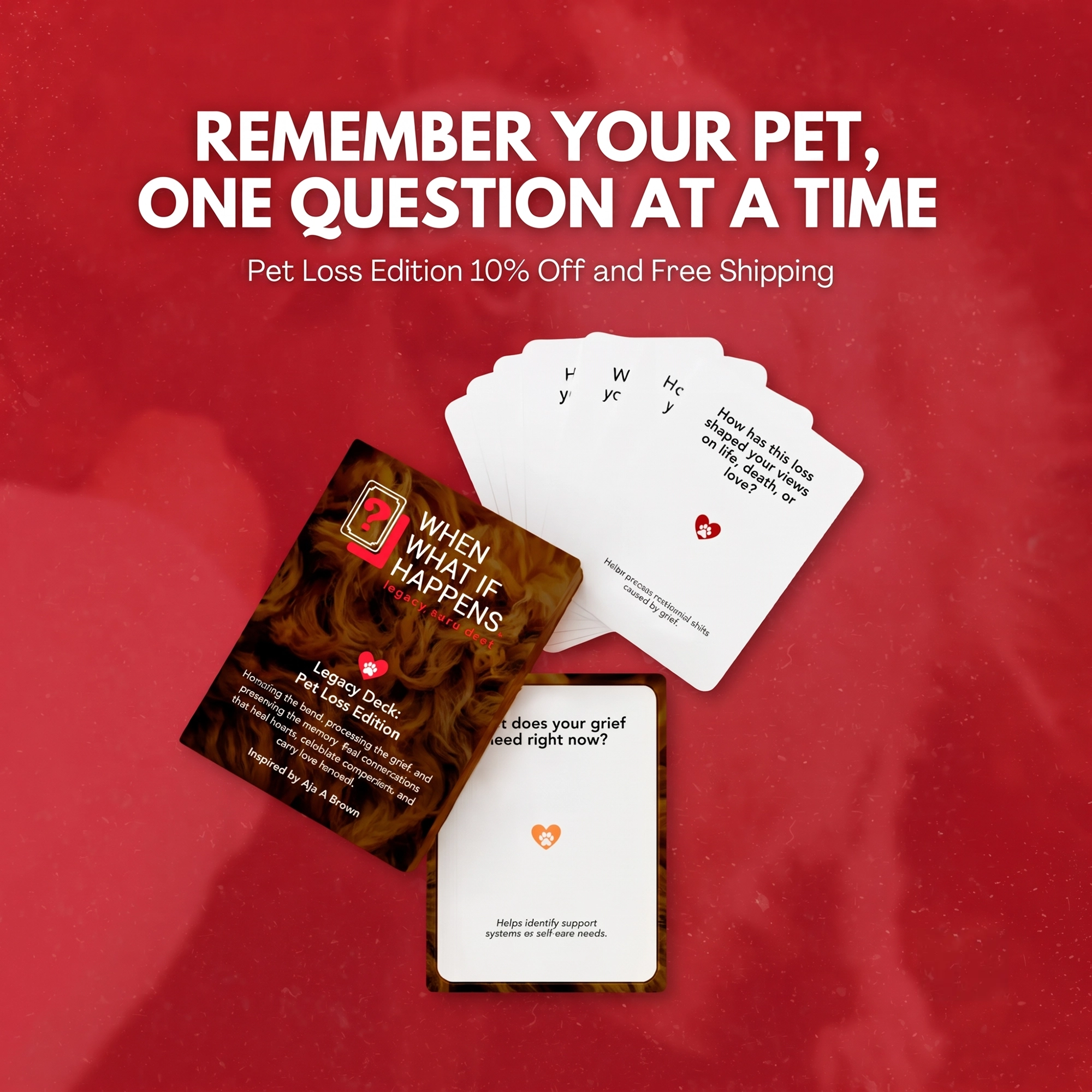 The Legacy Card Deck Facebook ad: Pet parents grieving a beloved pet: Find a…