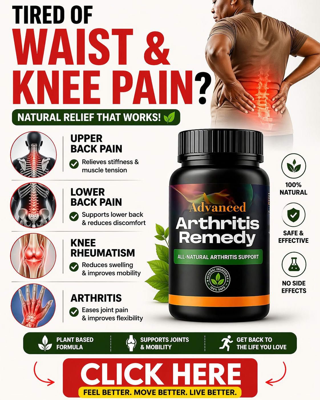 Advanced Natural Solution Facebook ad: Tired of Joint and Bone Pain?