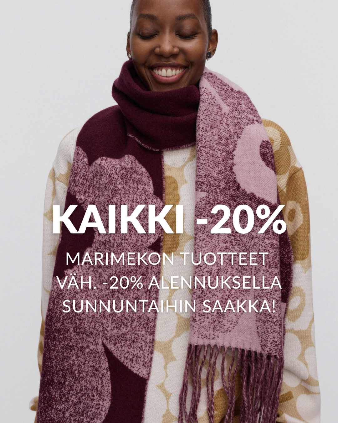 INCH Facebook ad: -20% alennus kaikista Marimekon tuotteista