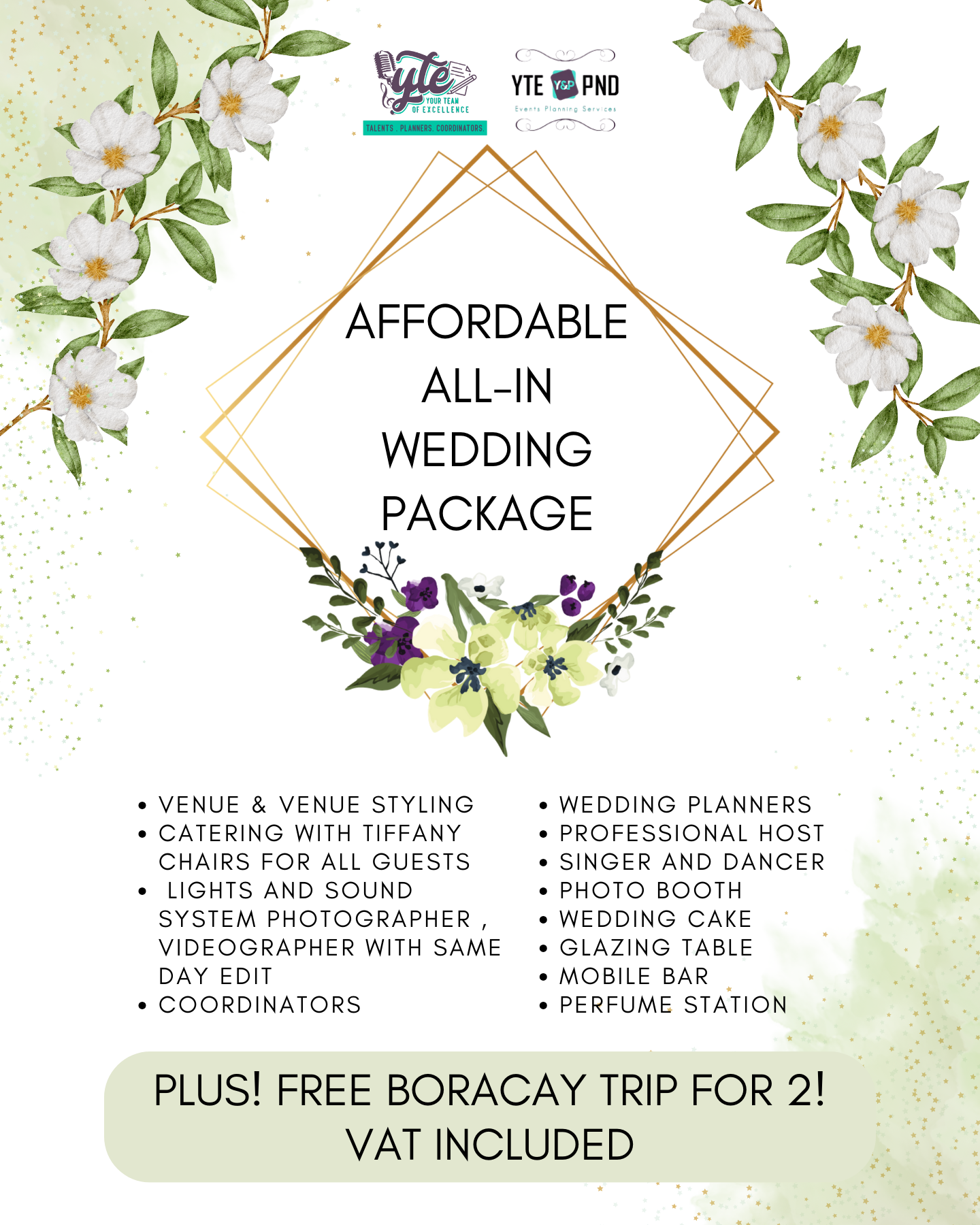 YTE & PND Events Planning Services Facebook ad: Chat in Messenger