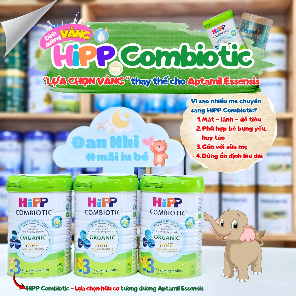 Đan Nhi Shop Facebook ad: HiPP Combiotic, Giải pháp hữu cơ thay thế…