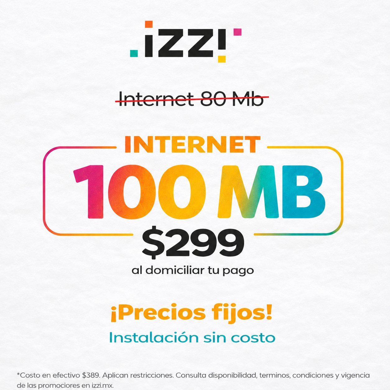 IZZI Instalacion Express Facebook ad: Instalación Express!