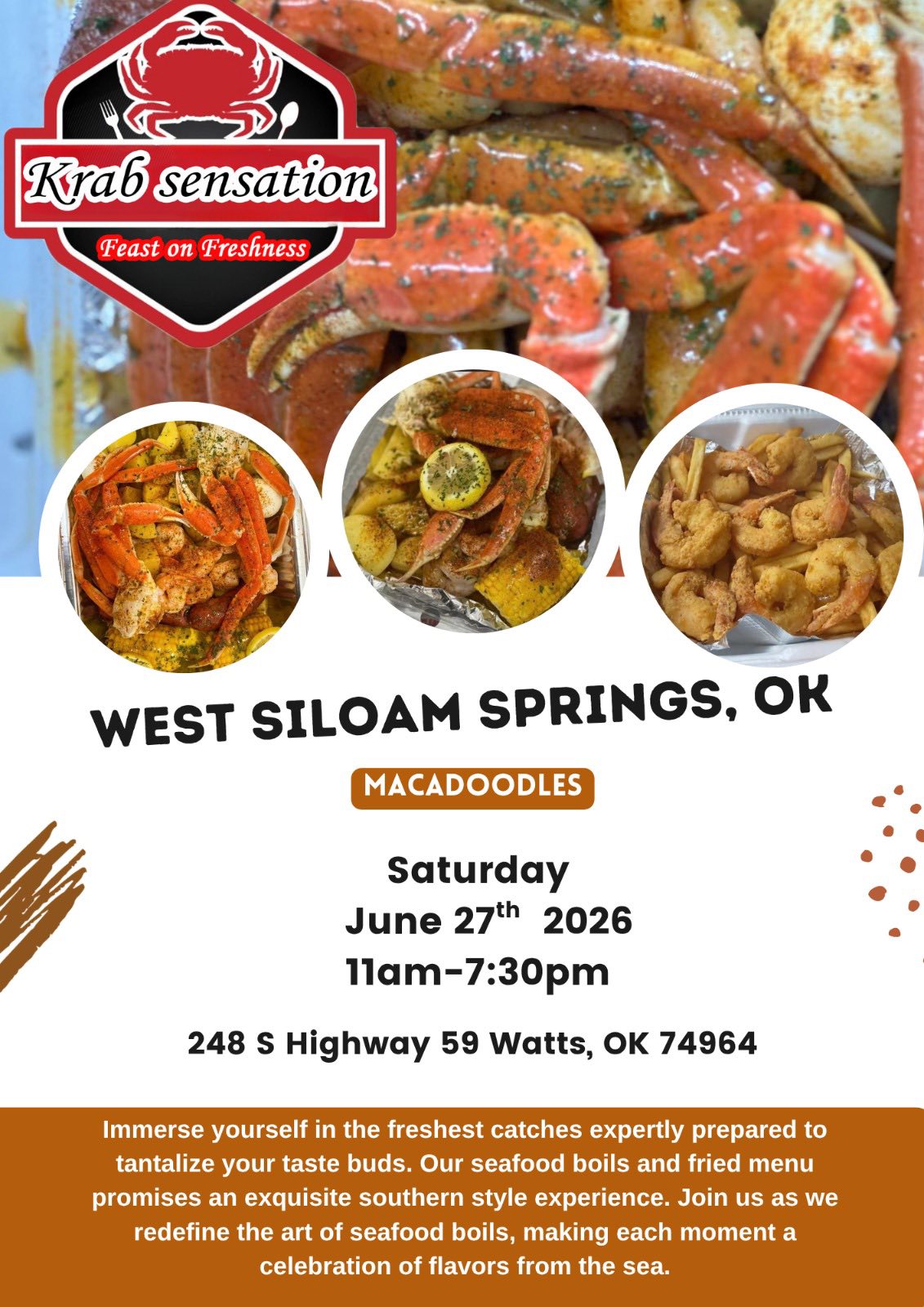The Krab Sensation & Seafood on the Go. Facebook ad