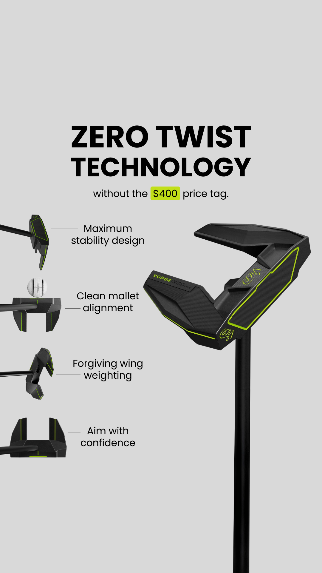 Vice Golf Facebook ad: RESTOCK Zero Twist Putters