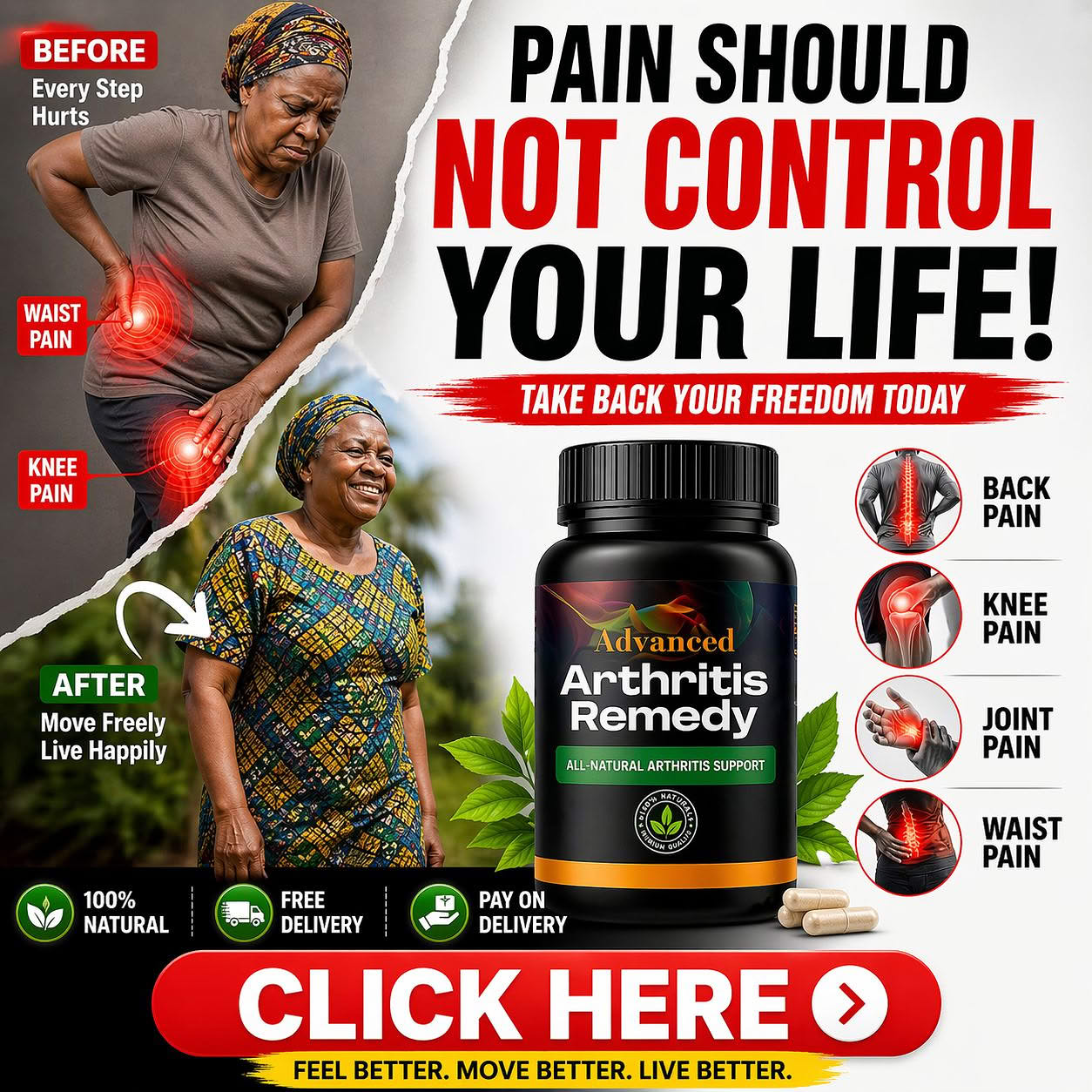 Advanced Natural Solution Facebook ad: Tired of Joint and Bone Pain?