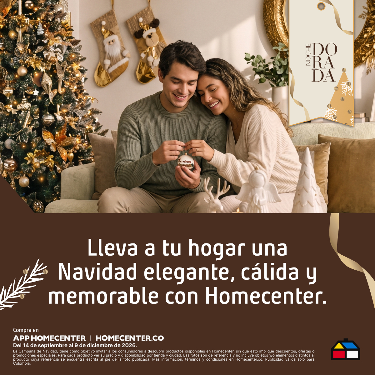 Homecenter Facebook ad: Haz dorada esta Navidad​