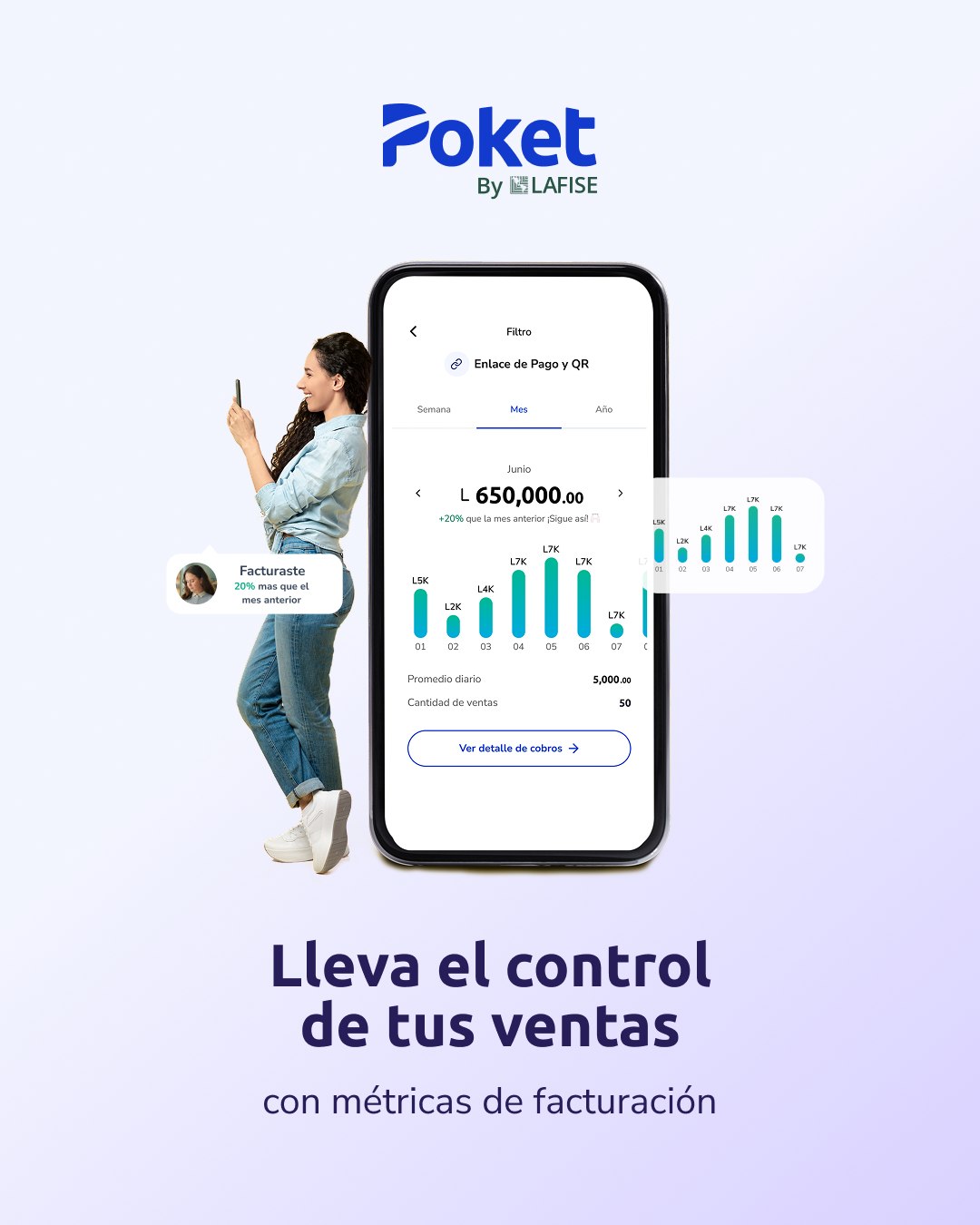 Poket Honduras Facebook ad: Llevar el control nunca fue tan sencillo.