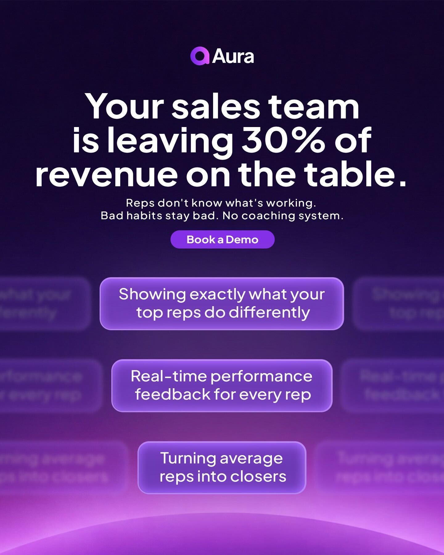 Aura AI Facebook ad: Double Your Close Rate: Aura AI