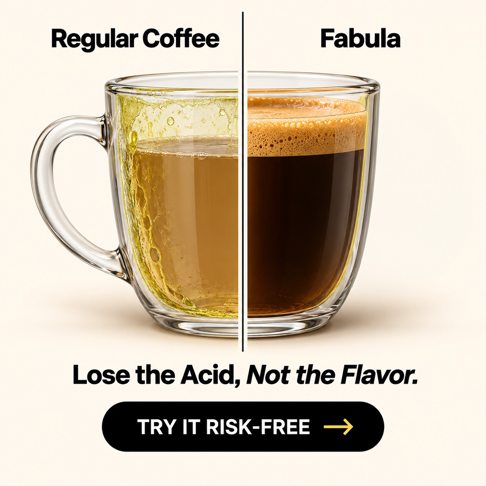 Fabula Coffee Facebook ad: Drink Clean Coffee, Feel Great