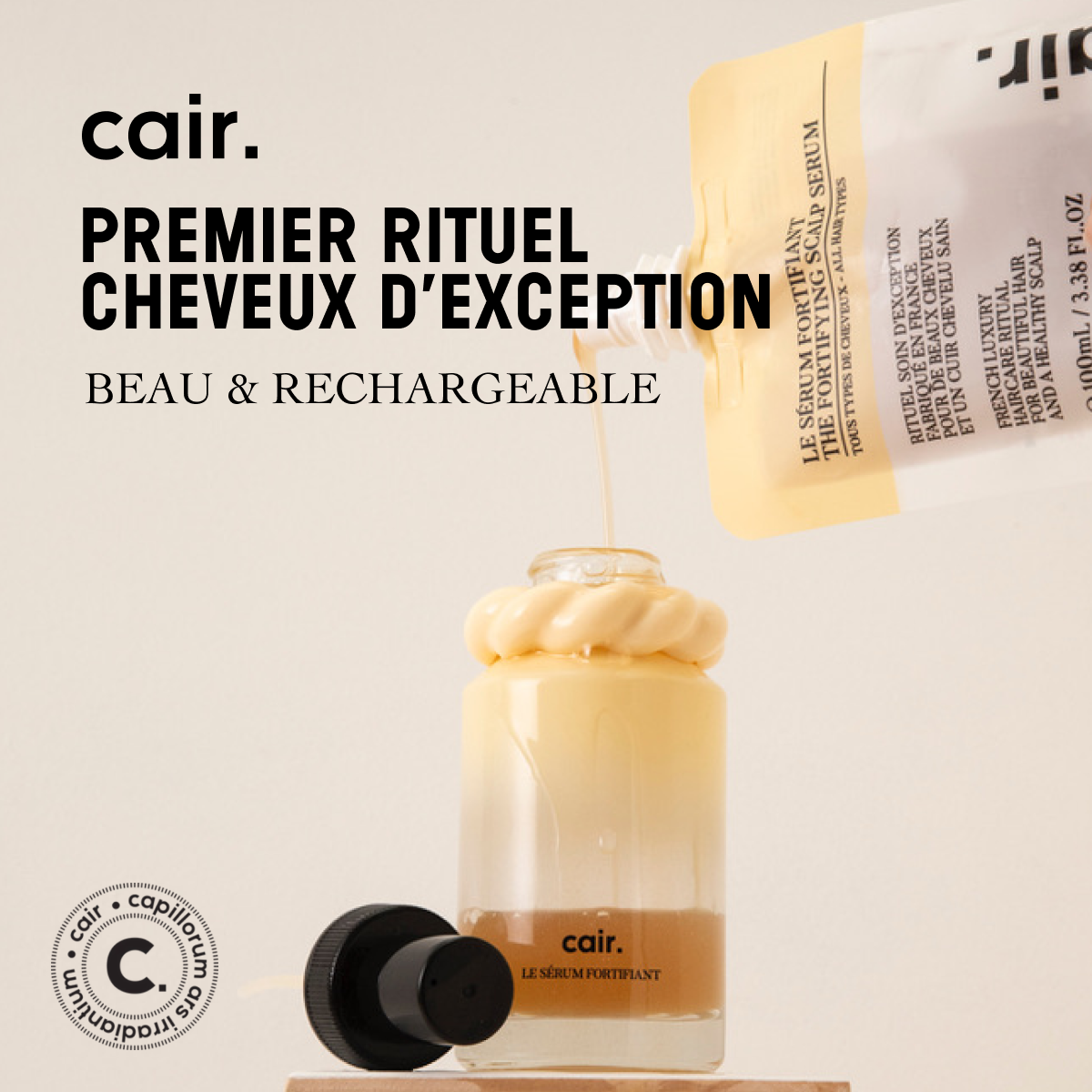 Cair Facebook ad: Des soins capillaires clean et technologiques, formulés…