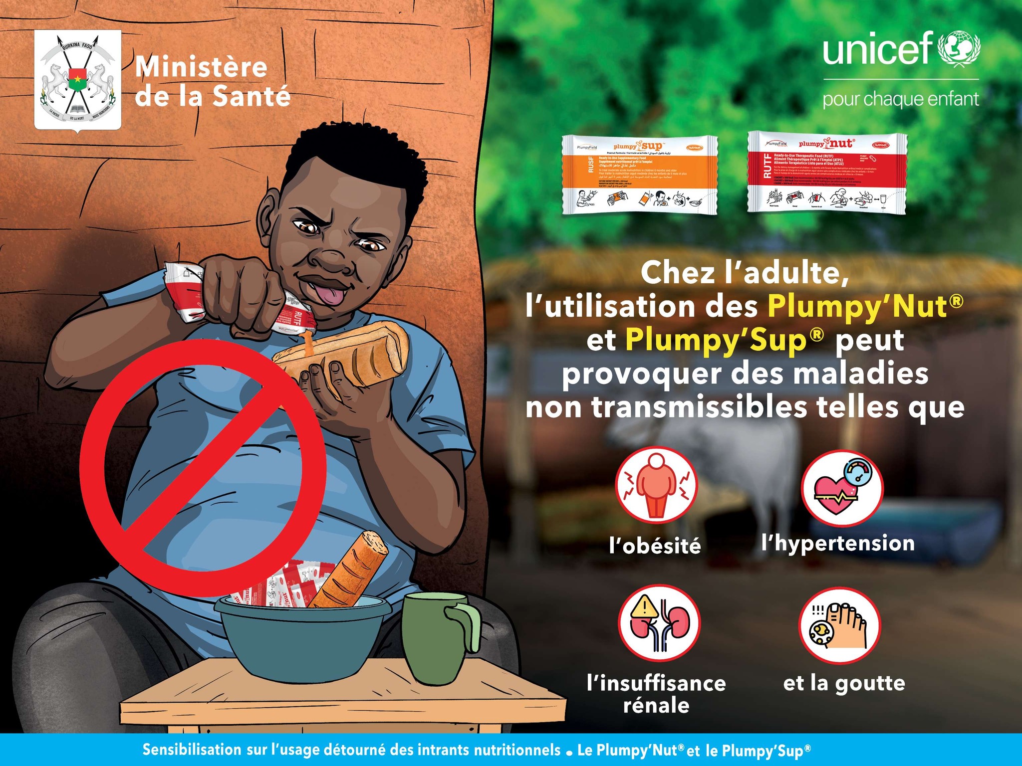 UNICEF Burkina Faso Facebook ad: La consommation du Plumpy’Nut et du Plumpy’Sup par…