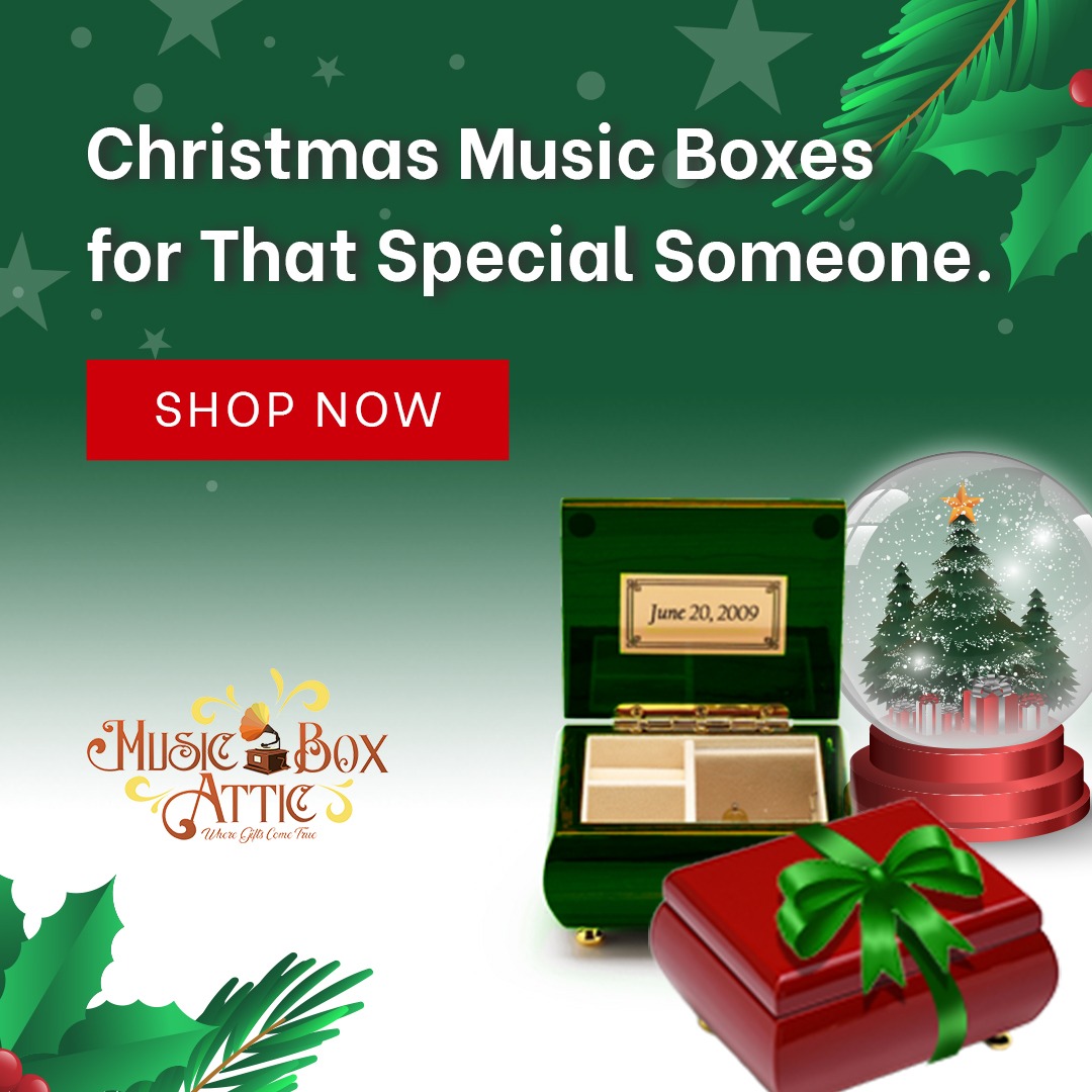 Music Box Attic Facebook ad: Music + Gifts = Music Box Attic