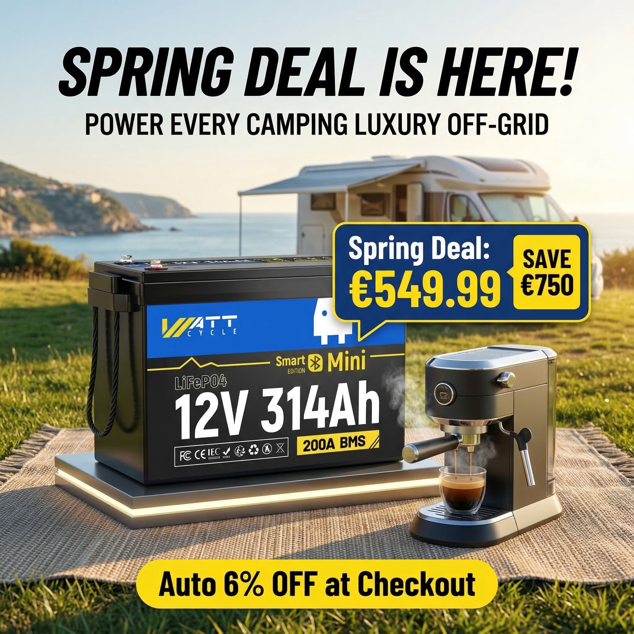 WattCycle Power Europe Facebook ad: 4kWh Power, Mini Size!