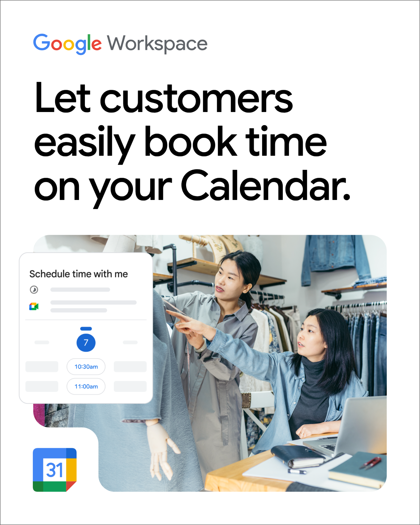 Google Workspace Facebook ad: Simplify scheduling with Google Calendar
