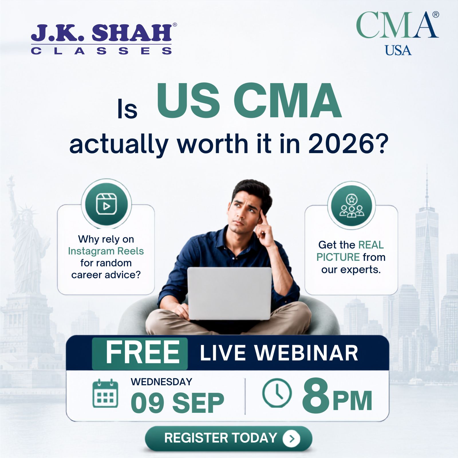 J.K.Shah Classes Facebook ad: Is US CMA Worth It in 2026? Find Out LIVE