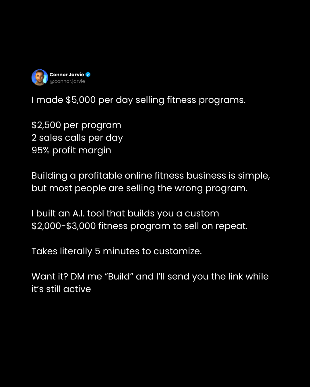 Connor Jarvie Facebook ad