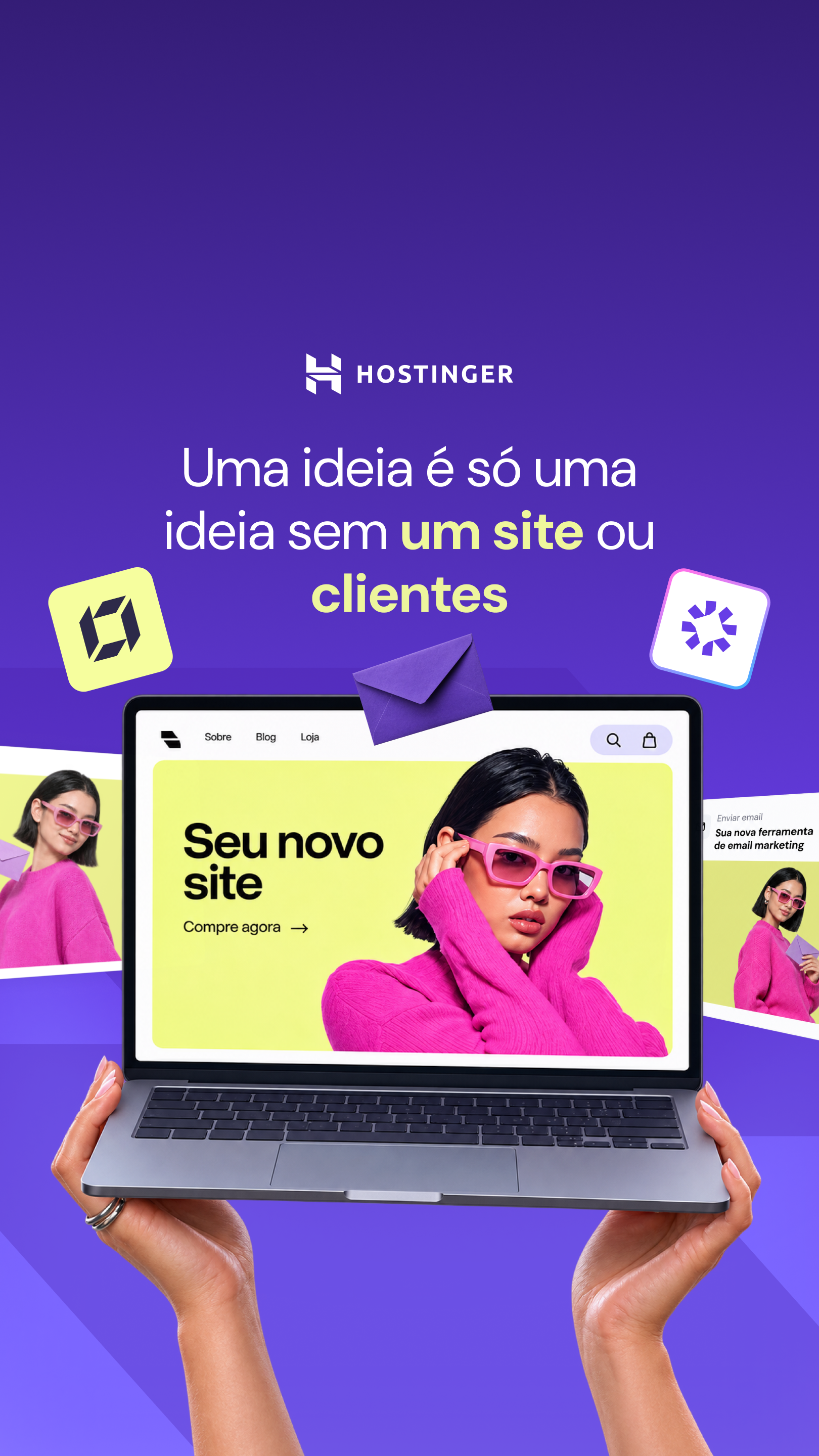 Hostinger Facebook ad: Cresça com a Hostinger