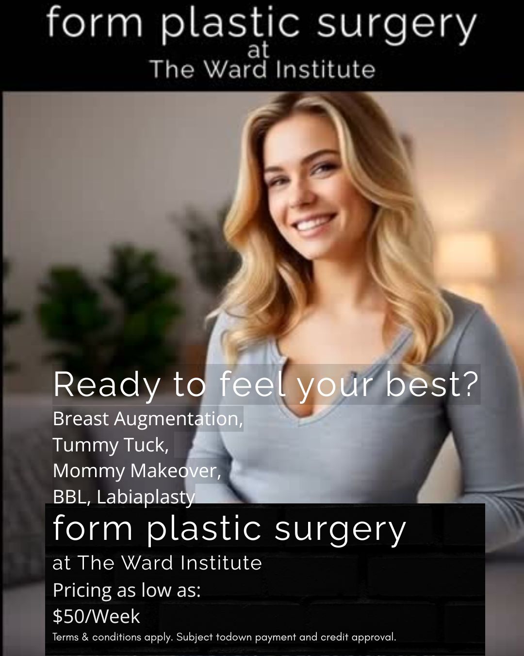 Ward Institute: Plastic Surgery, Aesthetics, & Wellness Facebook ad