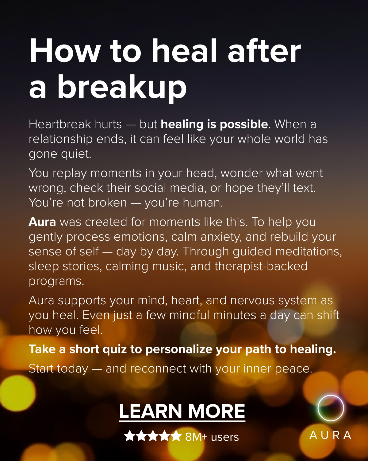 Aura: Find peace every day Facebook ad