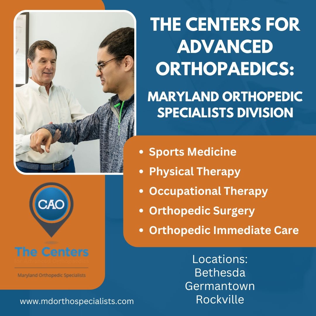 Maryland Orthopedic Specialists Facebook ad: Dedicated Orthopedic Surgeons in Maryland